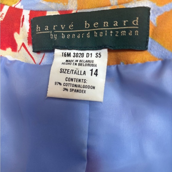 HARVE BENARD by benard holtzman muti color floral Hawaiian print blazer SZ 14 - Picture 8 of 8